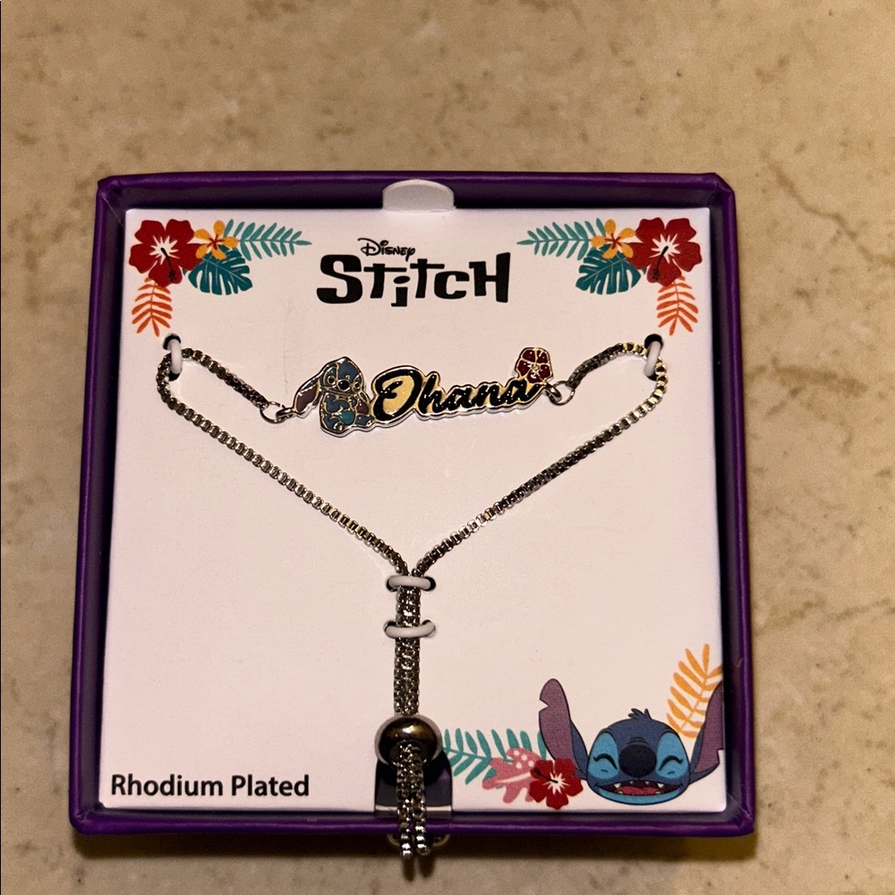 Disney Stitch Silver Ohana Bracelet